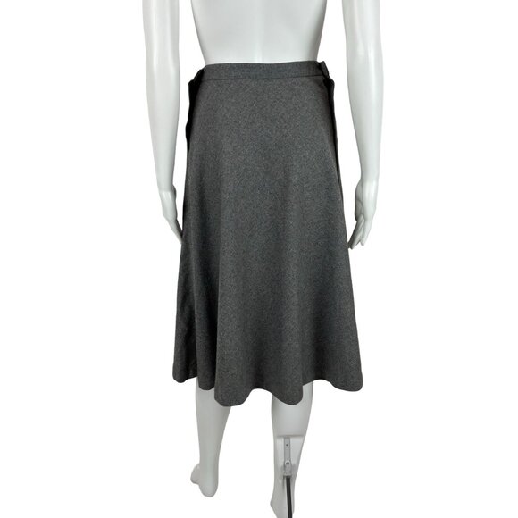 Vintage 70s Gray Skirt Women's XXS Button Up Sides High Waisted Wool Blend - Picture 7 of 9